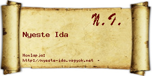 Nyeste Ida névjegykártya